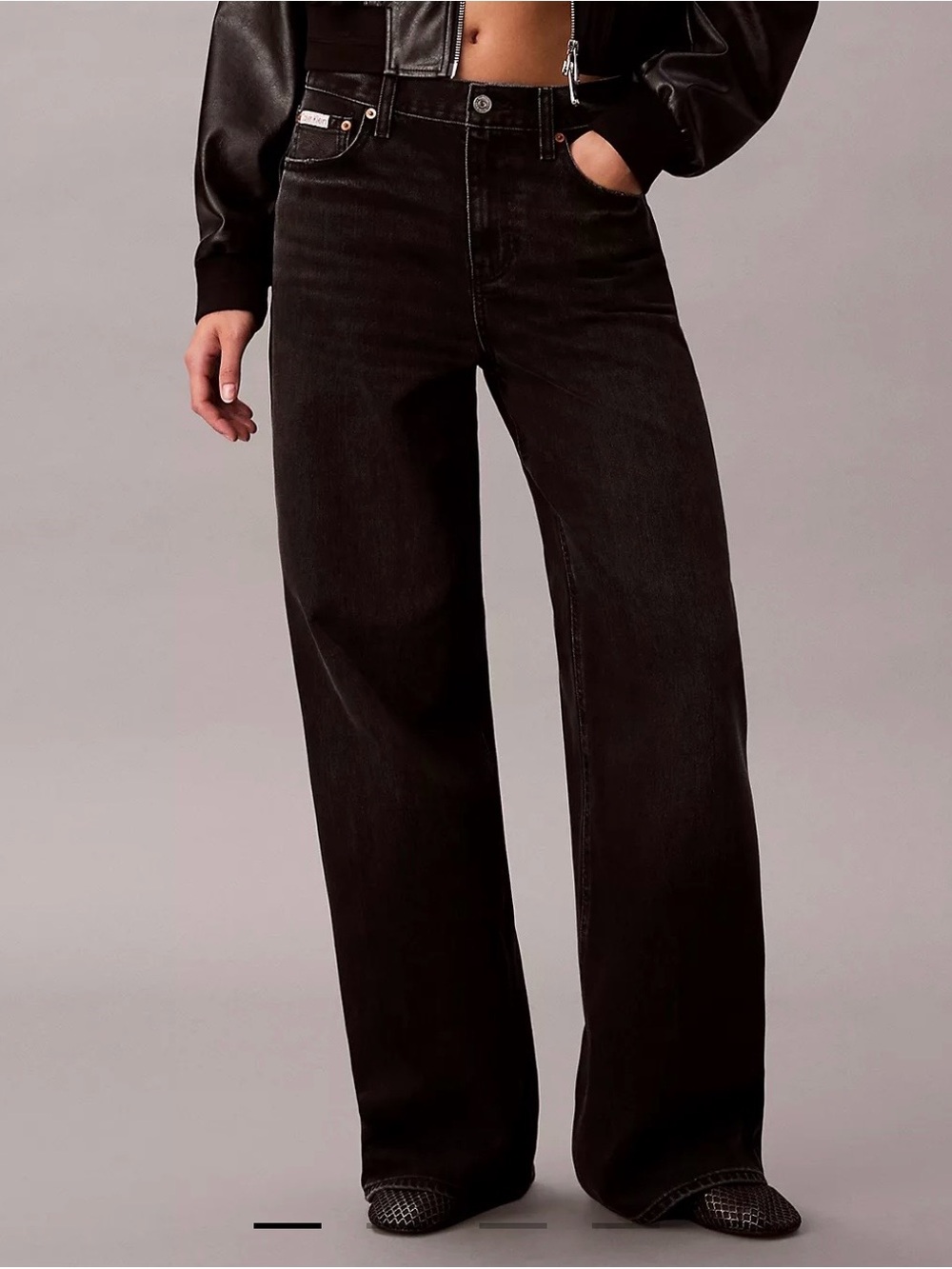 Calvin Klein Jeans Wide-Leg Black Denim